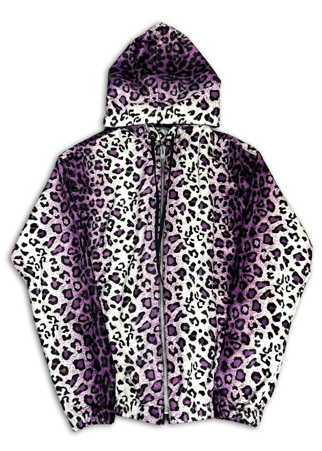 purple leopard zip up jacket