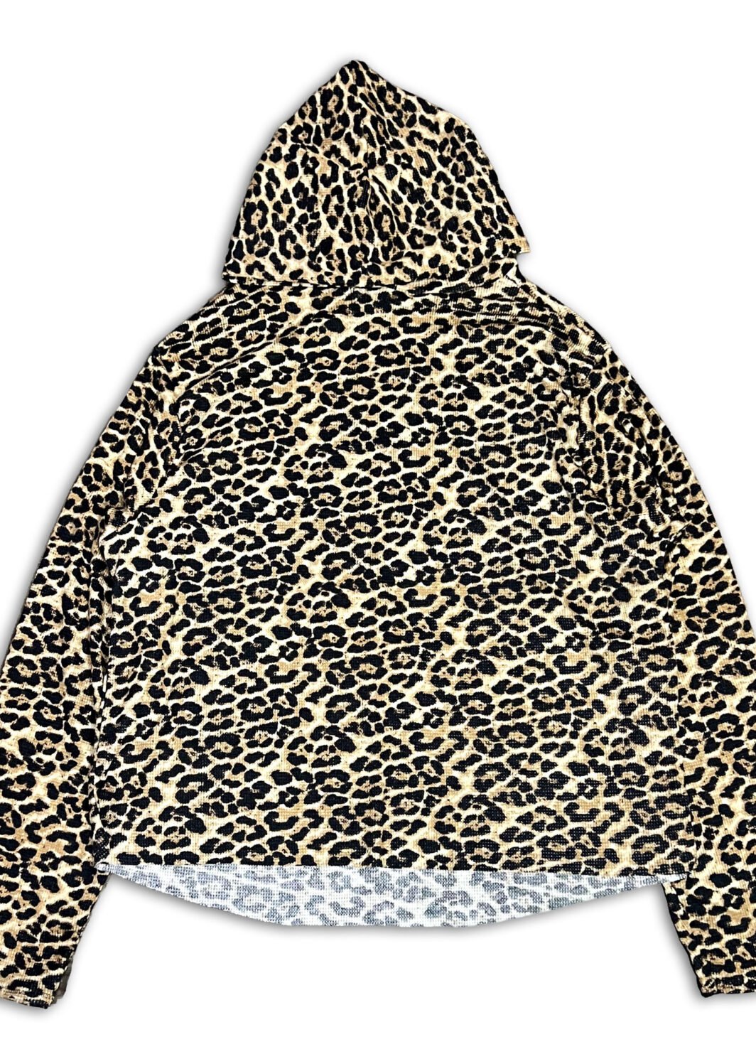 waffle knit thermal cheetah hoodie